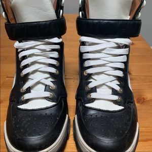Givenchy black & white high top sneakers, size 37